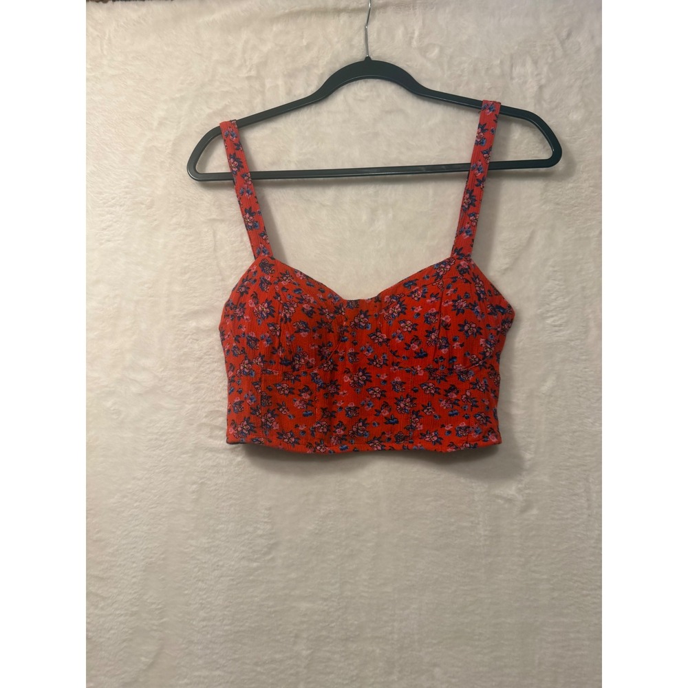 Band of Gypsies Floral Crop Top Womens Medium Smocked Bustier‎ Sweetheart Boho